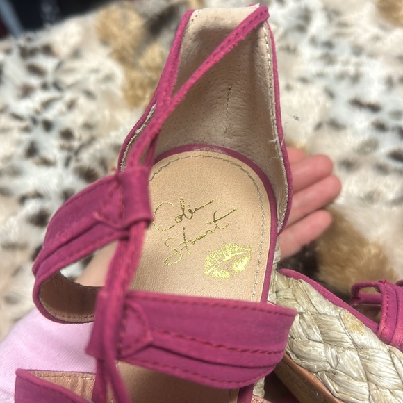 Vintage Victoria Secret Colin Stuart Caged Espadrille Wedges Basket Weave - Picture 5 of 6